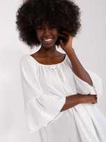 Hurtownia Ecru midi sukienka oversize z falbaną