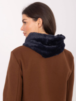 Granatowy zimowy komin damski