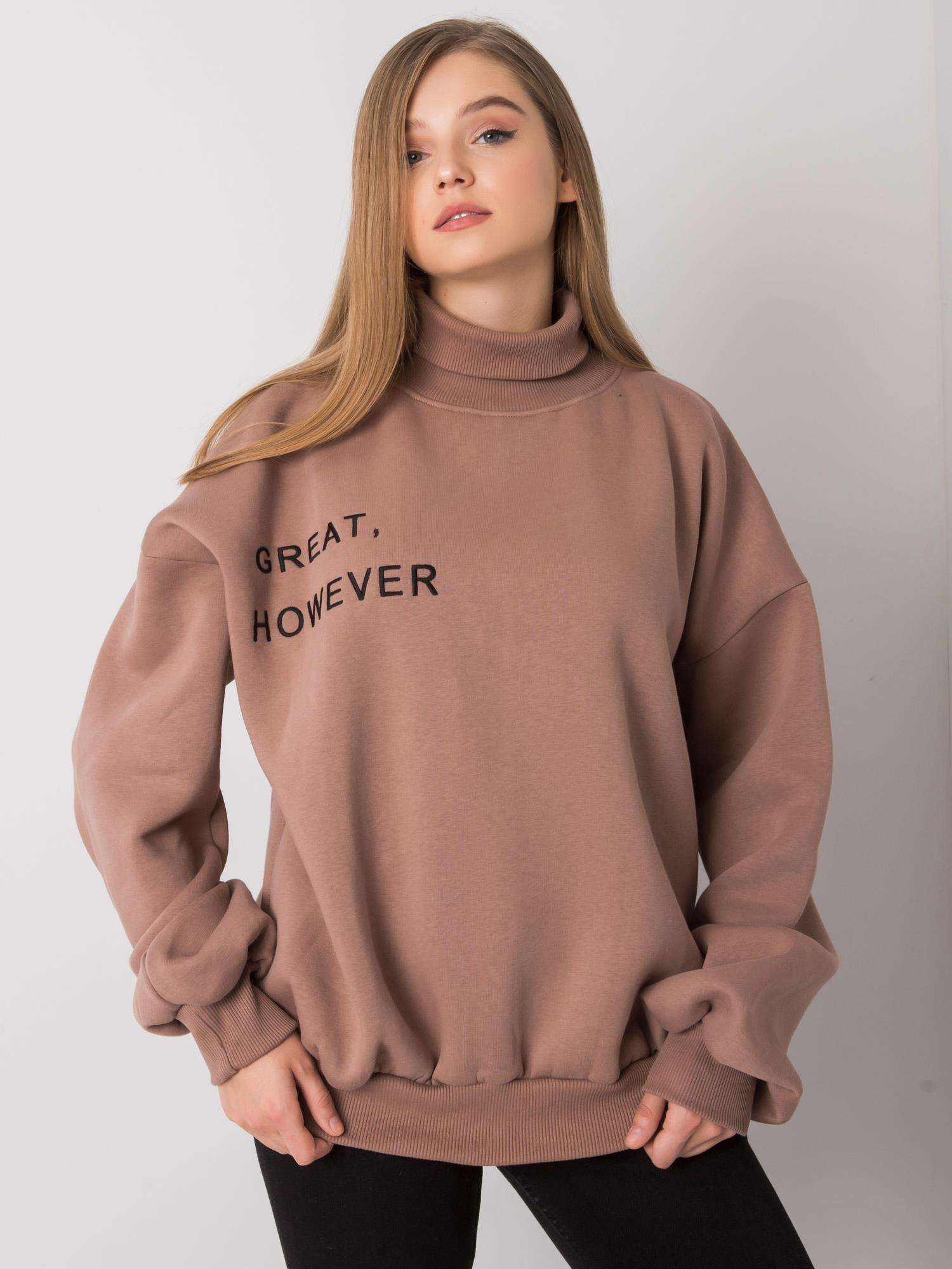 Svetlohnedá zateplená oversized mikina Kelly.
