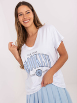 Biało-jasnoniebieski dwuczęściowy komplet z bawełny 