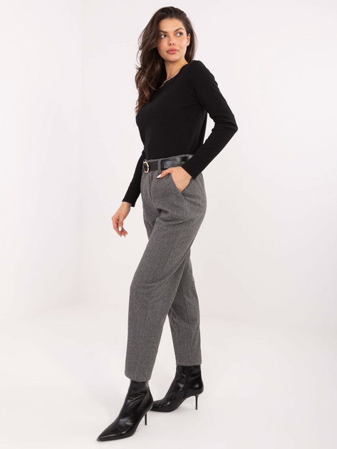 Ciemnoszare eleganckie spodnie z nogawką 7/8 RUE PARIS