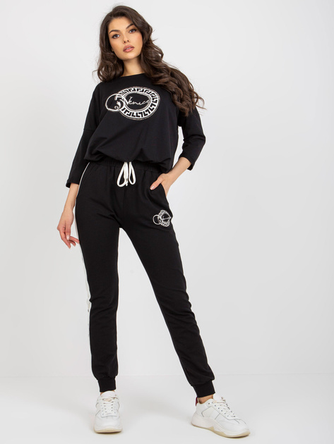 Hurt Czarny dwuczęściowy komplet dresowy z nadrukiem