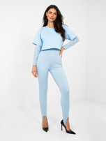 Pastelowe niebieskie body z zapięciem na haftki