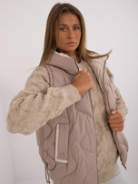 Online wholesale Beige down vest with pockets.