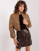 Hurt Camelowa krótka kurtka zimowa z ekoskóry 