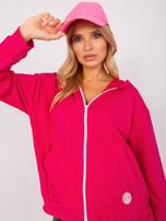 Hurt Fuksjowa luźna bluza rozpinana z kapturem