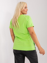 Hurtownia Jasnozielona bawełniana bluzka plus size