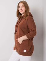 Ciemnobrązowa bluza plus size z kieszenią Gioia