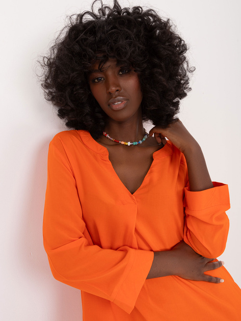 Hurt Pomarańczowa gładka sukienka na lato SUBLEVEL