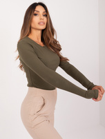 Hurtownia Khaki bluzka basic z długim rękawem