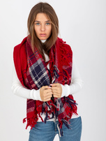 Hurtownia Czerwony szalik damski z frędzlami