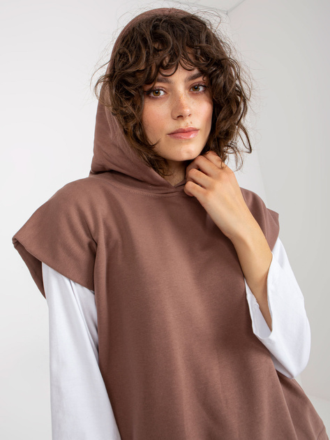 Hurt Brązowy trzyczęściowy komplet casualowy ze spodniami