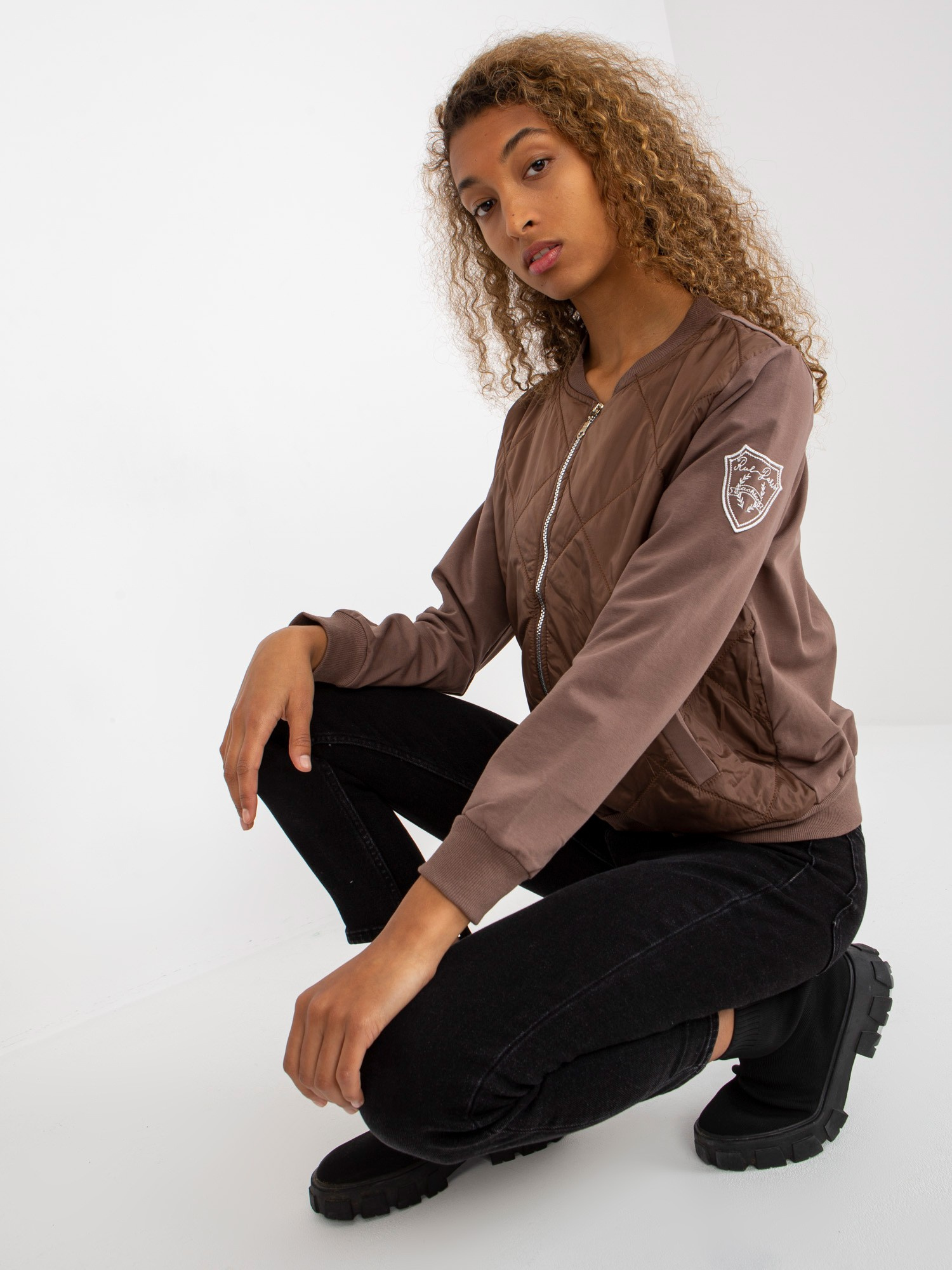 Hurt braune Damen Bomberjacke mit Steppung RUE PARIS.