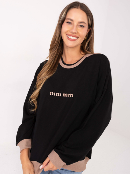 Czarna damska bluza z haftowanym napisem