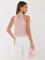 Brudnoróżowy elegancki top z wypukłym wzorem