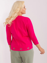 Hurtownia Fuksjowa damska bluzka plus size z bawełny