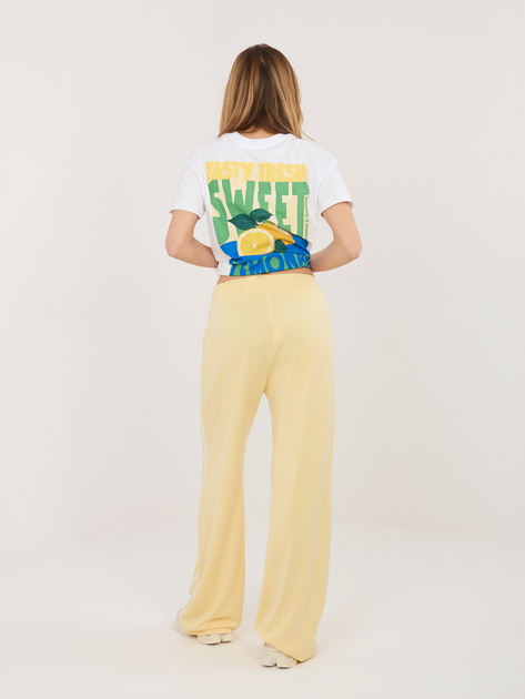 Jasnożółte dresowe spodnie z wiskozą