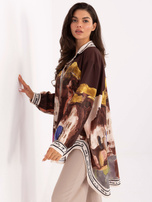 Brązowa długa koszula o kroju ocersize RUE PARIS