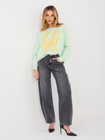 Pastelowa zielona dresowa bluza oversize RUE PARIS  