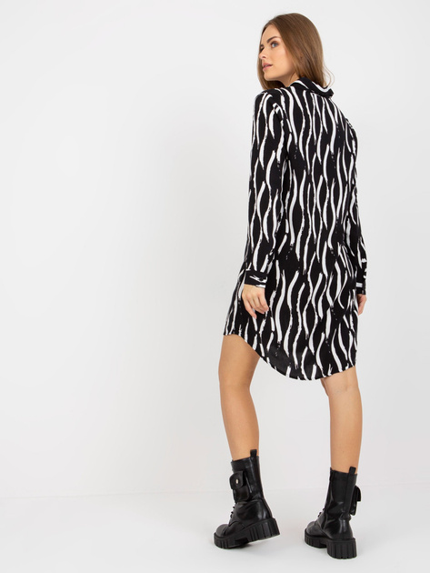 Hurt Czarno-biała sukienka szmizjerka z wiskozy RUE PARIS