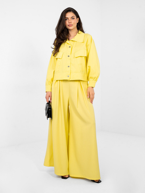 Żółta bawełniana koszula z kołnierzem RUE PARIS