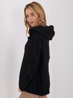 Czarna rozpinana bluza oversze z kapturem