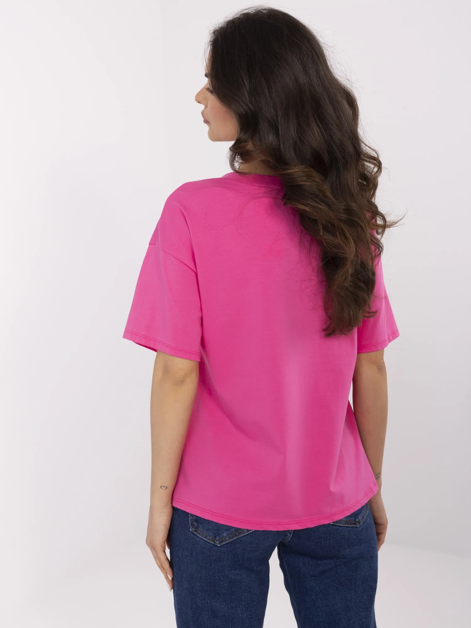 T-shirt ciemny różowy