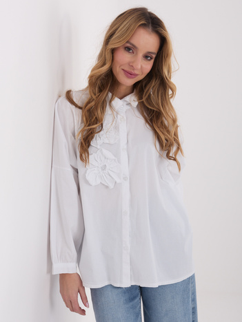 Biała damska koszula oversize z bawełny