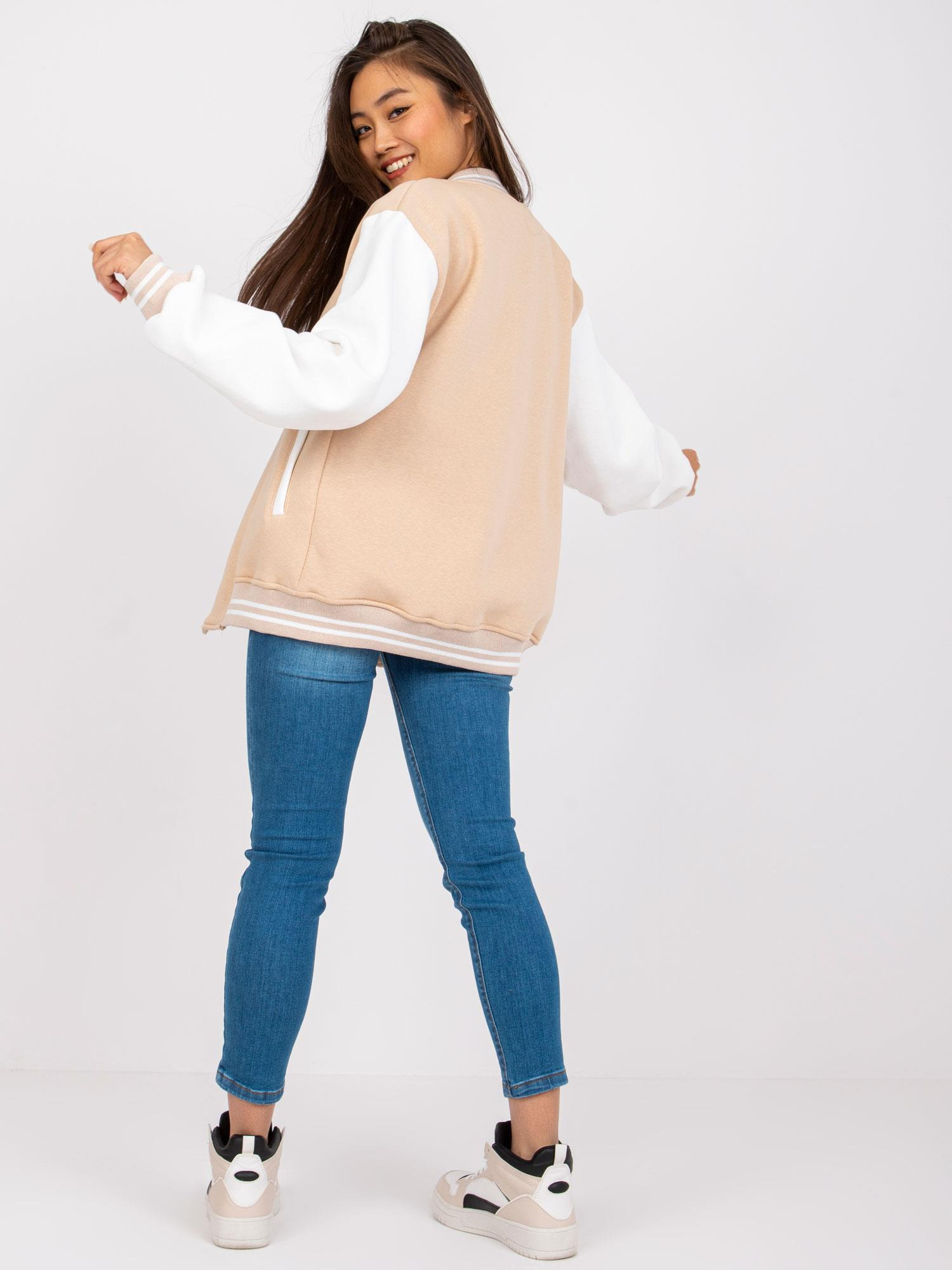 Beige women's bomber sweatshirt Menorca