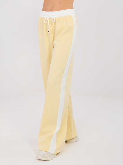 Jasnożółte dresowe spodnie wide leg RUE PARIS
