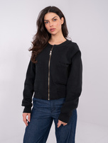 Czarna krótka bluza z ociepleniem 