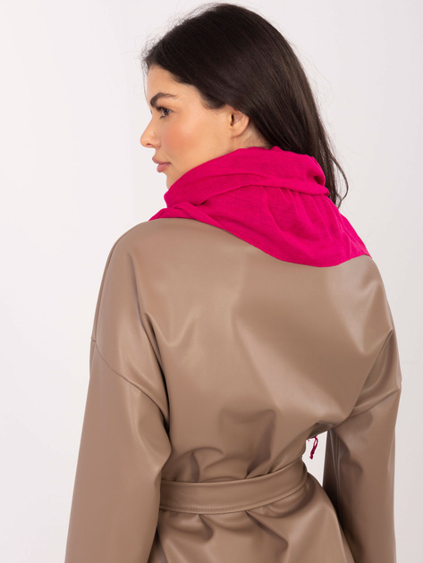 Fuksjowa damska chusta z frędzlami