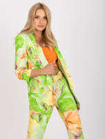 Jasnozielona wzorzysta marynarka z rękawem 3/4