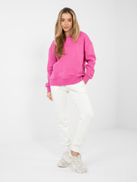 Ciemnoróżowa bluza z dekoltem w łódkę NATURAL SIDE 