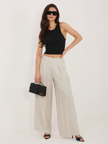 Jasnobeżowe letnia spodnie z zakładkami SUBLEVEL 