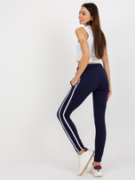 Hurt Granatowe dresowe spodnie basic bez zapięcia RUE PARIS