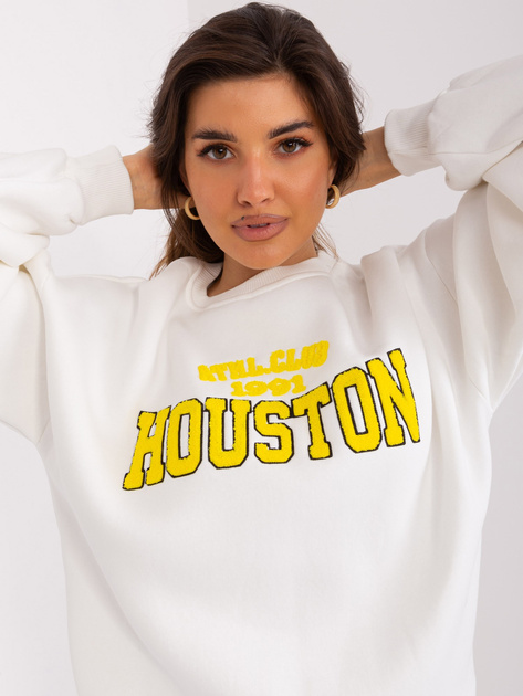 Hurt Ecru dresowa bluza bez kaptura z napisem