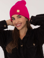 Hurt Fuksjowa czapka beanie z naszywką RUE PARIS 