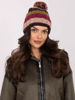 Hurt Ciemnobeżowo-khaki zimowa czapka damska