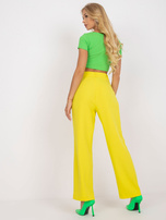 Żółte spodnie materiałowe z wysokim stanem RUE PARIS
