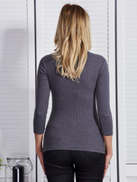 Grey blouse with lace-up neckline