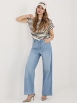 Niebieskie jeansy wide leg z wiązaniem SUBLEVEL