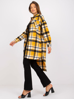 Żółto-czarna długa koszula z bawełny Jolanta