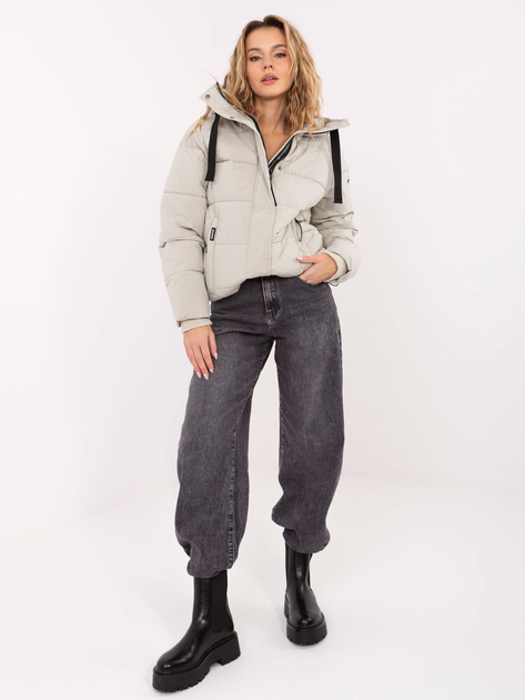 Jasnoszara pikowana kurtka zimowa SUBLEVEL