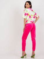 Hurt Różowo-ecru dwuczęściowy komplet welurowy RUE PARIS