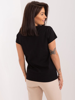 Hurtownia Czarny t-shirt z napisami  BASIC FEEL GOOD