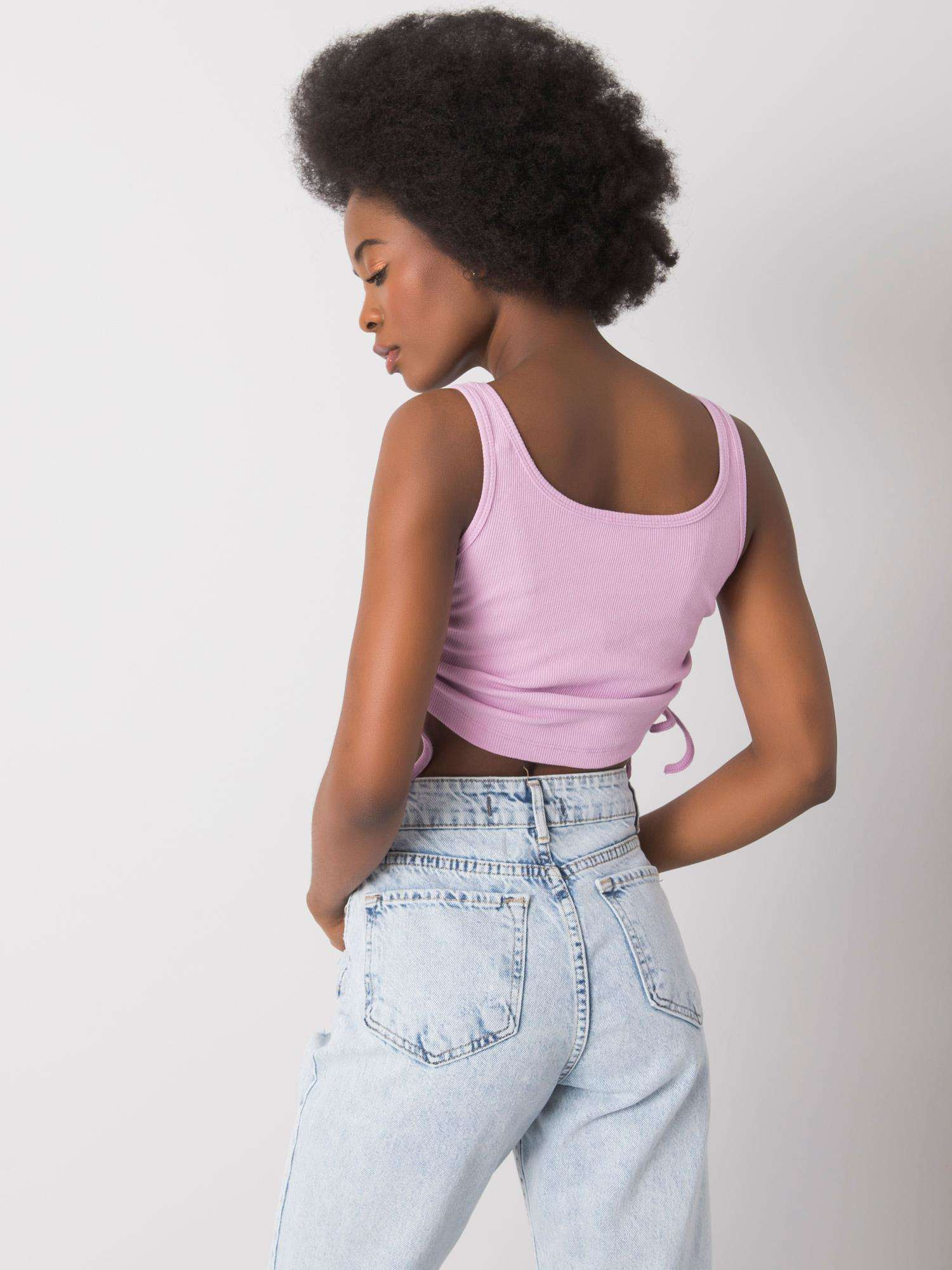 Svetlofialový crop top s gumičkami Loretta RUE PARIS.