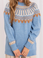 Großhandel Blaues klassisches Sweater mit Muster RUE PARIS.
