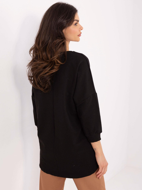 Hurtownia Czarna asymetryczna bluzka oversize