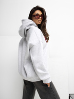 Jasnoszara bluza oversize z ociepleniem RUE PARIS 